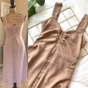 NWT Taupe Button Down Midi Dress
